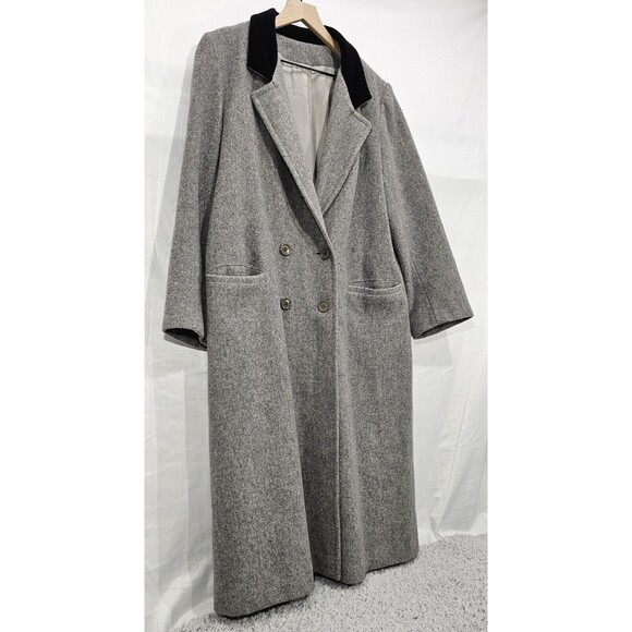VTG Projections Long Wool Coat Gray Double Breasted Overcoat USA Union Women M/L - Picture 6 of 15